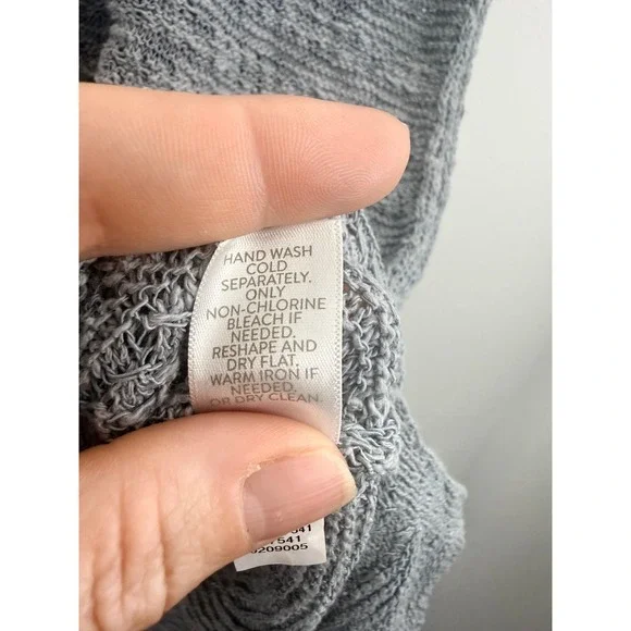 J‎ Jill Gray Marled Open Knit Short Sleeve Sweater Top Women's Sz M Comfy Beachy - Picture 8 of 9